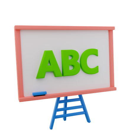 École de tableau blanc  3D Icon