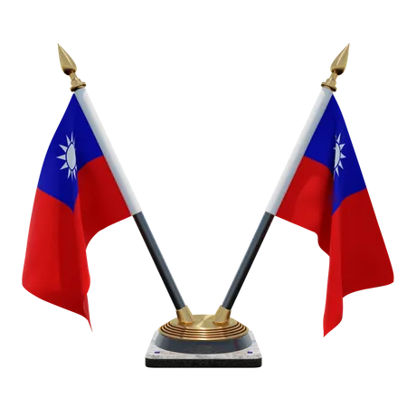 Suporte de bandeira de mesa dupla de taiwan república da china  3D Flag