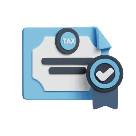 Tax Certificate  3D Icon