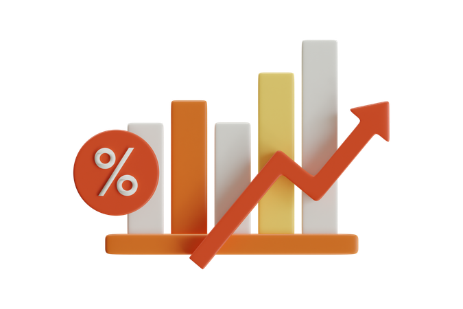 Impôt sur la croissance  3D Icon