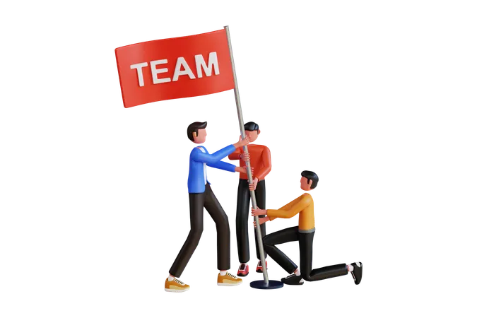 Team Building  3D Illustration