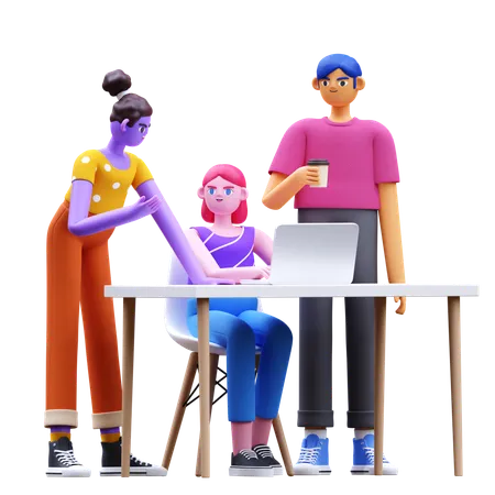 Team Working Together  3D Illustration