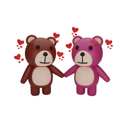 Teddy Bear Couple  3D Icon