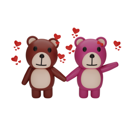 Teddy Bear Couple  3D Icon