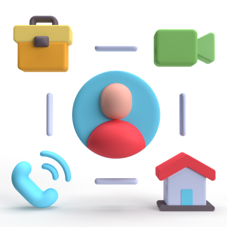 Telecommuting  3D Icon