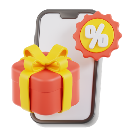 Teléfono y regalo  3D Icon