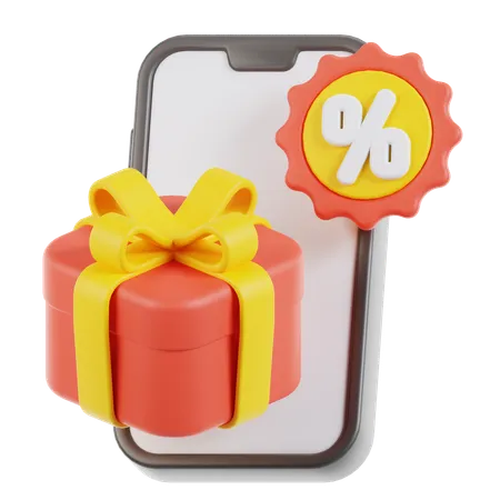 Teléfono y regalo  3D Icon