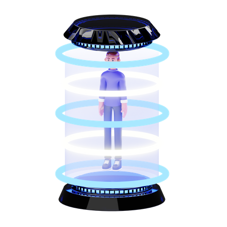 Teleportation Machine  3D Illustration