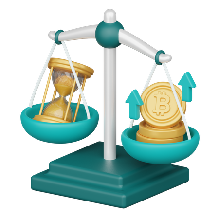 O tempo é bitcoin  3D Icon