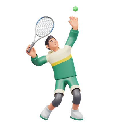 Service de tennis  3D Illustration