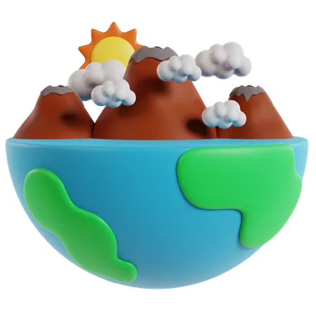 Terra e ecologia um mundo em miniatura  3D Icon