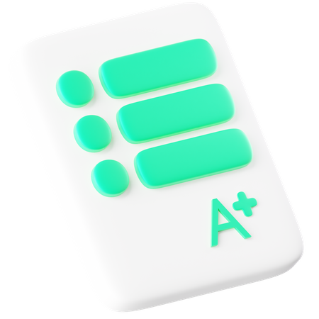 Test Paper  3D Icon