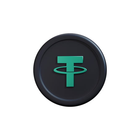 Moneda criptográfica Tether  3D Icon