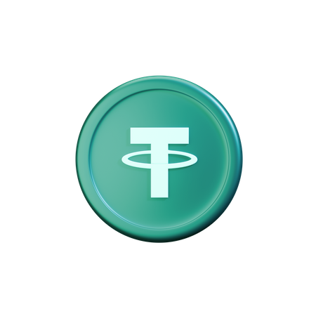 Moneda criptográfica Tether Original  3D Icon