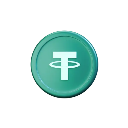 Moneda criptográfica Tether Original  3D Icon