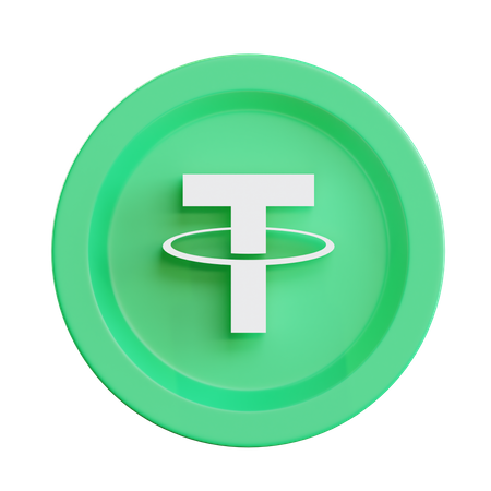 Tether USDT criptomoneda  3D Illustration