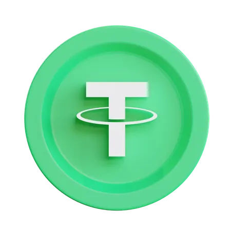 Tether USDT criptomoneda  3D Illustration