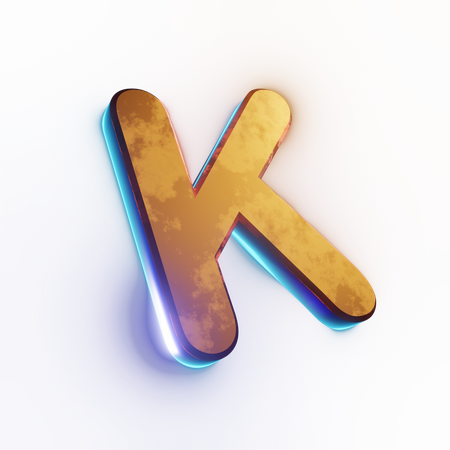 Texto con efecto de letra 'K' mayúscula  3D Icon