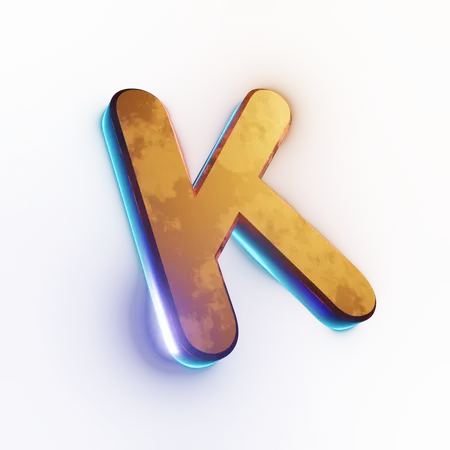 Texto con efecto de letra 'K' mayúscula  3D Icon