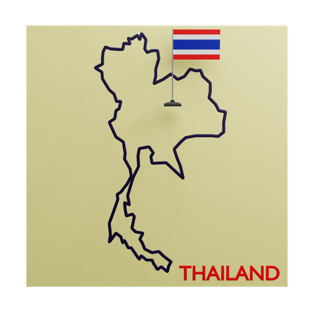 Thailand Map  3D Icon