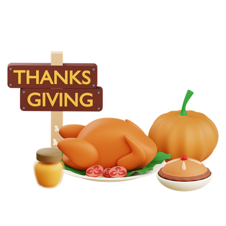 Thanksgiving-Hähnchen  3D Icon