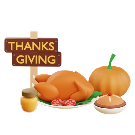 Thanksgiving-Hähnchen  3D Icon