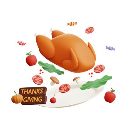 Thanksgiving-Truthahn  3D Icon