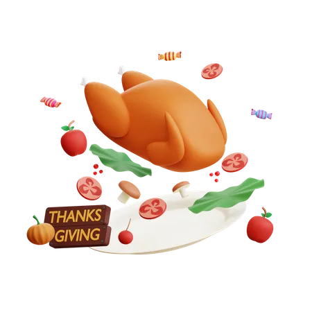 Thanksgiving-Truthahn  3D Icon