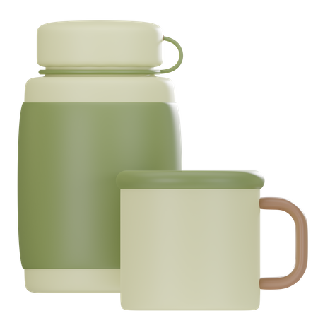 Thermos And Cup  3D Icon