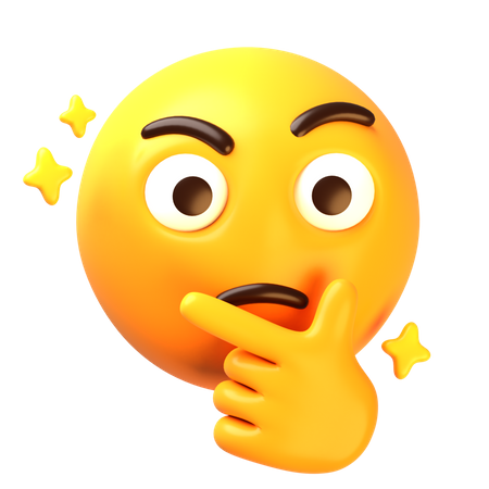 Thinking face emoji  3D Icon