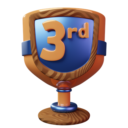 Third Place Trophy  3D Illustration