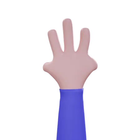 Three Hand Gesture  3D Icon