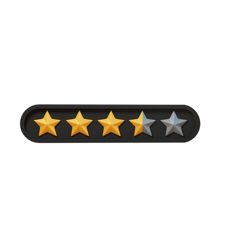 Three Point Five Star Rating  3D Icon