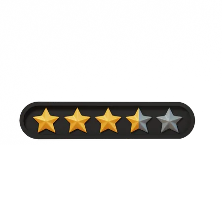 Three Point Five Star Rating  3D Icon