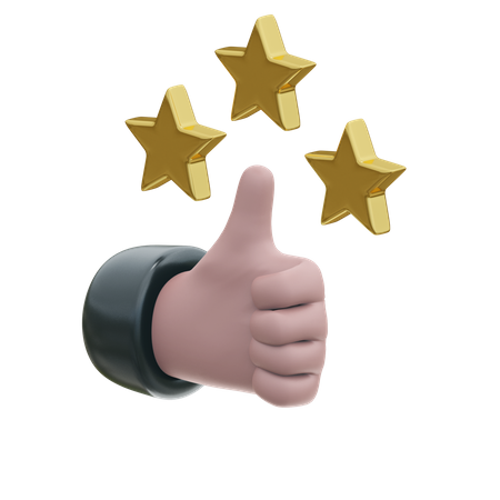 Three Star Rating  3D Illustration