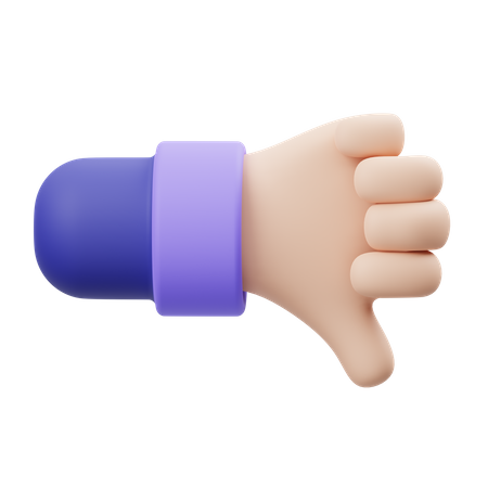 Thumb Down Hand Gesture  3D Illustration