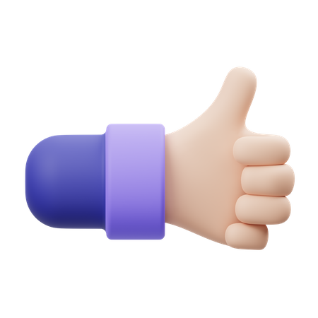 Thumb Up Hand Gesture  3D Illustration