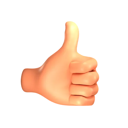 Thumbs up hand gesture  3D Illustration