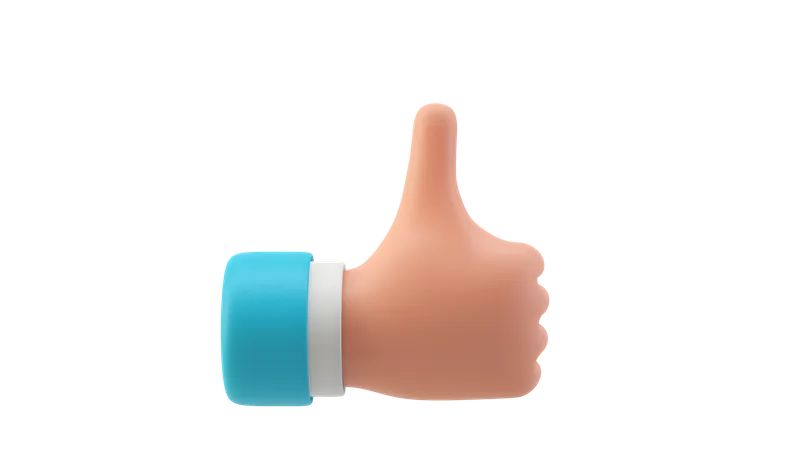 Thumbs up hand gesture  3D Illustration