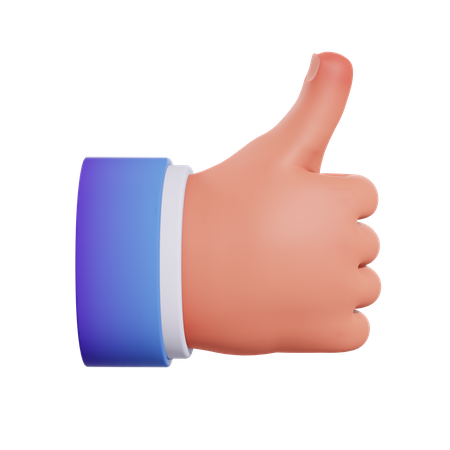 Thumbs Up Hand Gesture  3D Illustration