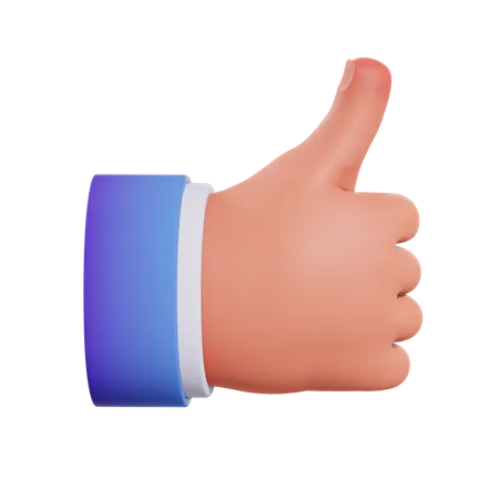 Thumbs Up Hand Gesture  3D Illustration