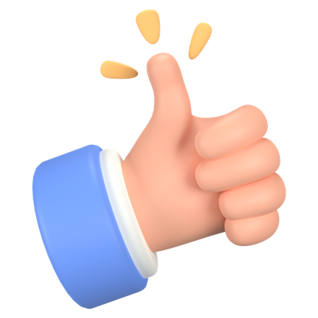 Thumbs Up Hand Gesture  3D Icon