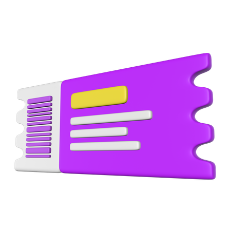 Ticket  3D Icon