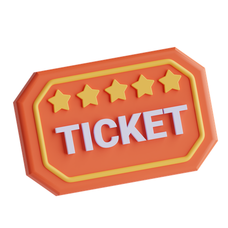 Ticket  3D Icon