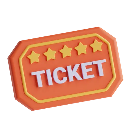 Ticket  3D Icon