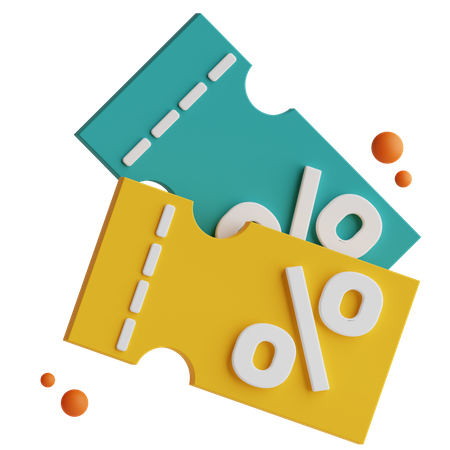 Ticket Discount  3D Icon