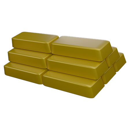 Tijolos de ouro  3D Icon