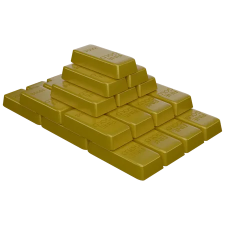 Tijolos de ouro  3D Icon