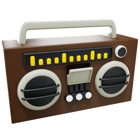 Toca-fitas de rádio  3D Icon