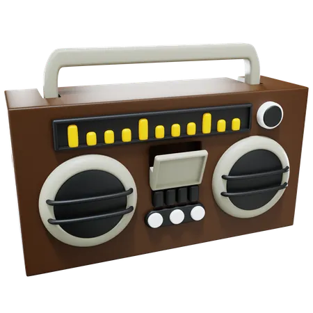 Toca-fitas de rádio  3D Icon